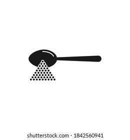 Spoon sugar powder icon isolated on white background. Vector illustration