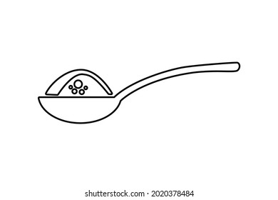 Cuchara con azúcar, sal, harina u otro ingrediente icono sobre fondo blanco, vector