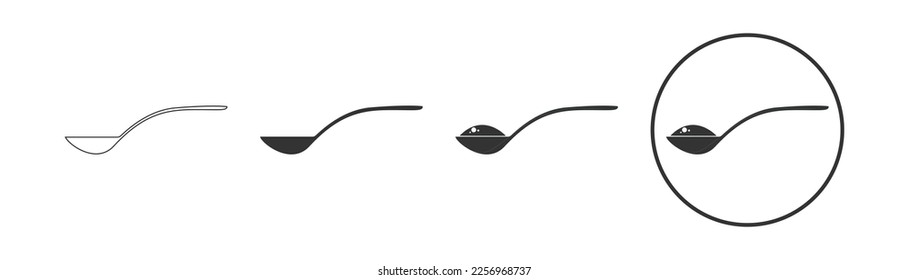 Spoon with sugar, salt, flour or other ingredient icon