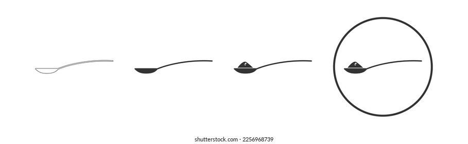 Spoon with sugar, salt, flour or other ingredient icon