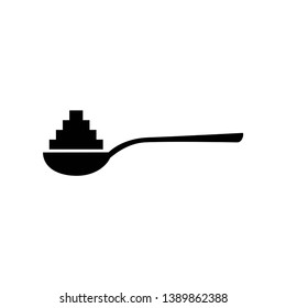 spoon with sugar symbol icon template