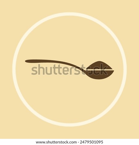 Spoon with sugar trendy logo beautiful abstract art vector illustration colorful background