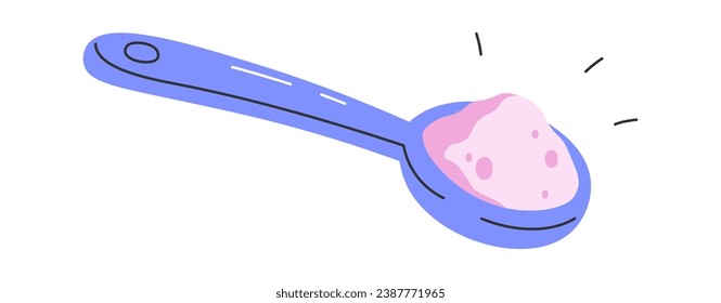 Spoon With Sugar Vector Illustration