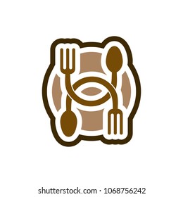 spoon symbol. fork icon. restaurant logo. vector eps 10.