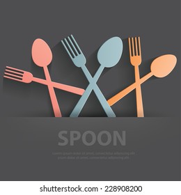 Spoon symbol,Blank for your text,clean vector