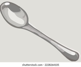 Spoon, tablespoon, silver spoon Illustration Vector Cartoon Drawing
