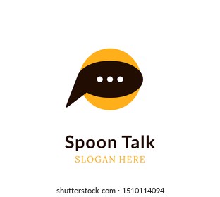 Spoon talk logo. Vector food Logo Template. Restaurants, Cooking business.