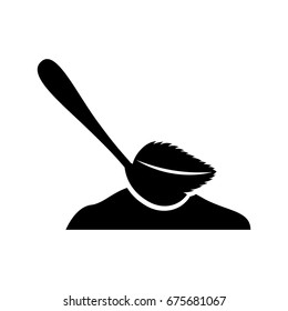 spoon with tea leaf product icon