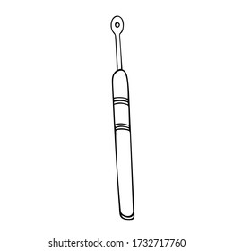 Spoon UNO for manual cleaning of problem skin place. The concept of cosmetology, skin care. Vector single element in doodle style.