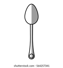 spoon utensil kitchen shadow line vector illustration eps 10