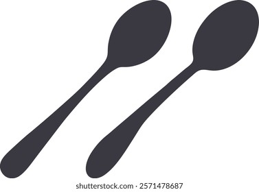 Spoon vector art design, Silhouette of Spoons collection, Spoons vector isolated