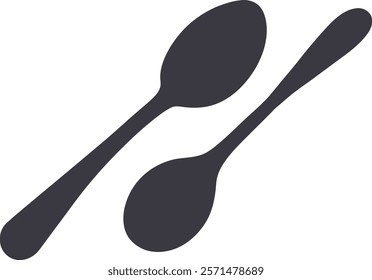 Spoon vector art design, Silhouette of Spoons collection, Spoons vector isolated