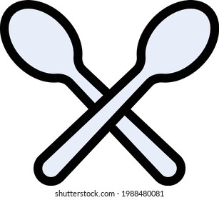 spoon vector color line icon