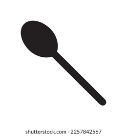 Icono vectorial de cuchara. Diseño de señas planas cucharas. Pictograma de símbolo de cuchara
