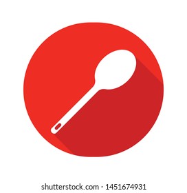 SPOON vector icon isolated on red circle background
