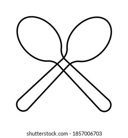 
icono del vector de cuchara sobre fondo negro y blanco