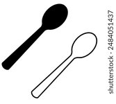 Spoon vector icon. Spoon on white background. Black spoon vector. eps vector illustration