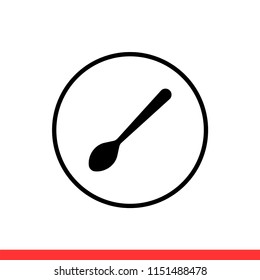 Spoon vector icon, restaurant symbol. Simple, flat design for web or mobile app