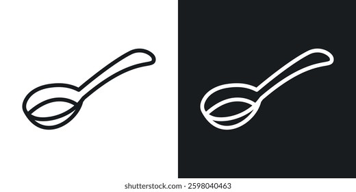 Spoon vector icon set in black and white color.