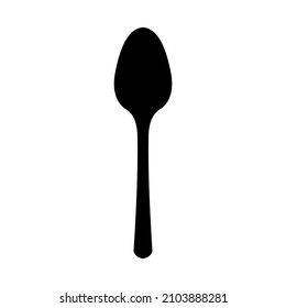 Spoon, Vector illustration of black on white background.