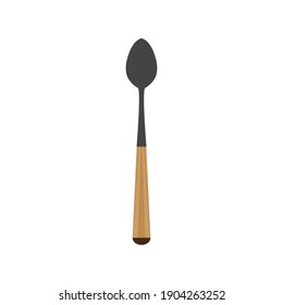 Spoon vector illustration denner utensil kitchen silverware icon food. Restaurant symbol cutlery equipment design object. Breakfast spoon kitchenware element sign silhouette