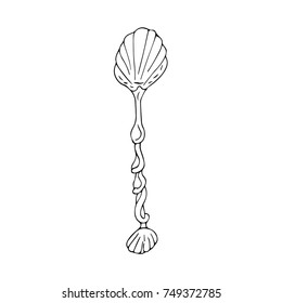 Spoon vector illustration. Doodle style. Design, print, logo, decor, textile, paper.