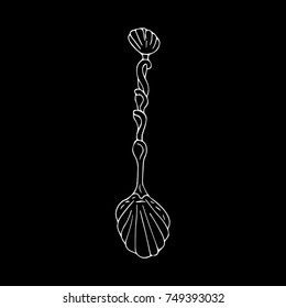 Spoon vector illustration. Doodle style. Design, print, logo, decor, textile, paper.