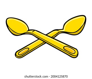 ilustración vectorial de cuchara,
aislado en fondo blanco.vista superior