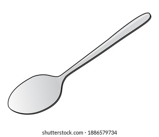 spoon vector illustration,isolated on white background,top view
