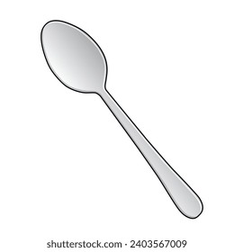 spoon vector illustration,isolated on white background,top view