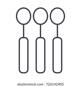 spoon vector line icon, sign, illustration on background, editable strokes