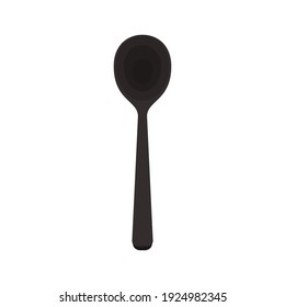 Spoon vector. Spoon on white background. Black spoon vector.