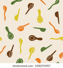 Spoon Vector Seamless Pattern illustration for Print, Wallpaper, Decoration.