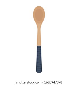 Spoon vector. Wood Spoon on white background.