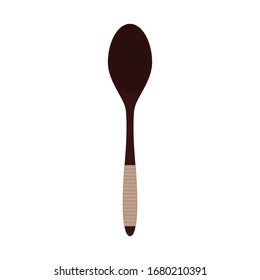 Spoon vector. Wood Spoon on white background.