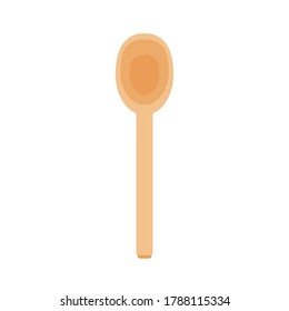 Spoon vector. Wood Spoon on white background.