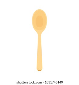 Spoon vector. Wood Spoon on white background.