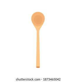 Vector de cuchara. El fondo blanco de la Cuchara de Madera.