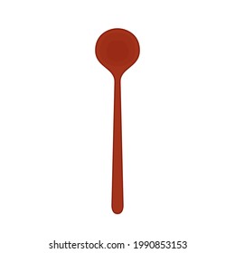 Spoon vector. Wood Spoon on white background.
