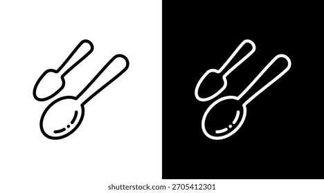 Diseño de conjunto de iconos de cuchara blanca