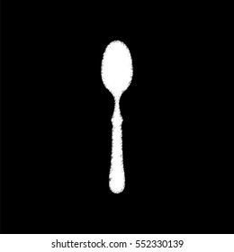 spoon - white  vector icon