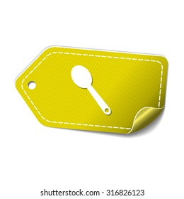 Spoon Yellow Vector Icon Design