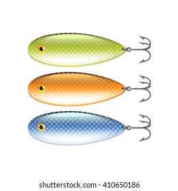 Spoon-bait isolated on white photo-realistic vector illustration