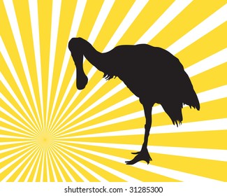 Spoonbill - Vector - Silhouette