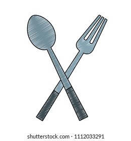 Spoond and fork cutlery scribble