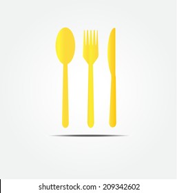 spoon,fork and knife golden set