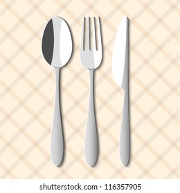 Spoon,fork and knife. Vector illustration