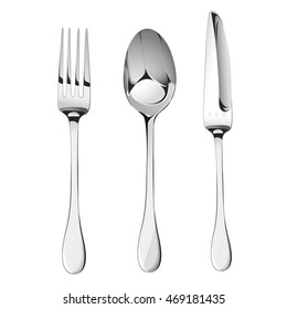 Spoon,fork and knife. Vector illustration