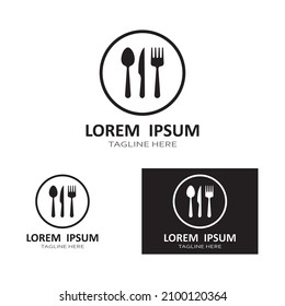 Löffel-, Gabel- und Messersymbol-Logo