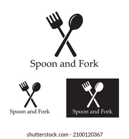 spoon,fork,and knife icon logo vector
